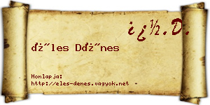 Éles Dénes névjegykártya