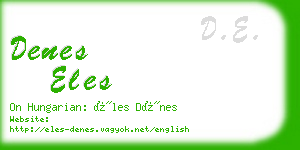 denes eles business card